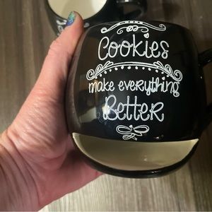 Cute mugs with a place for cookie.